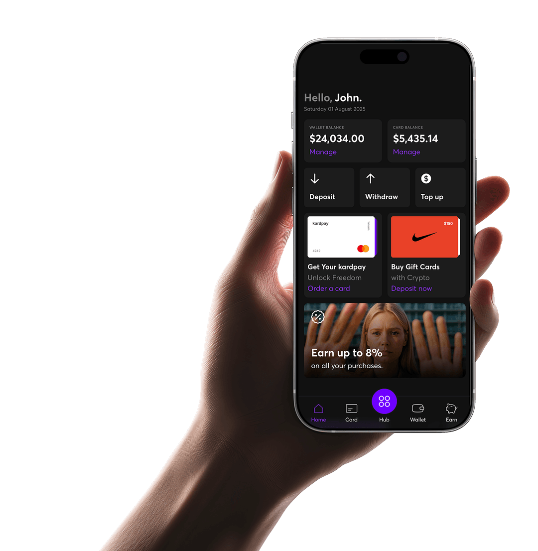 hand holding kardpay card